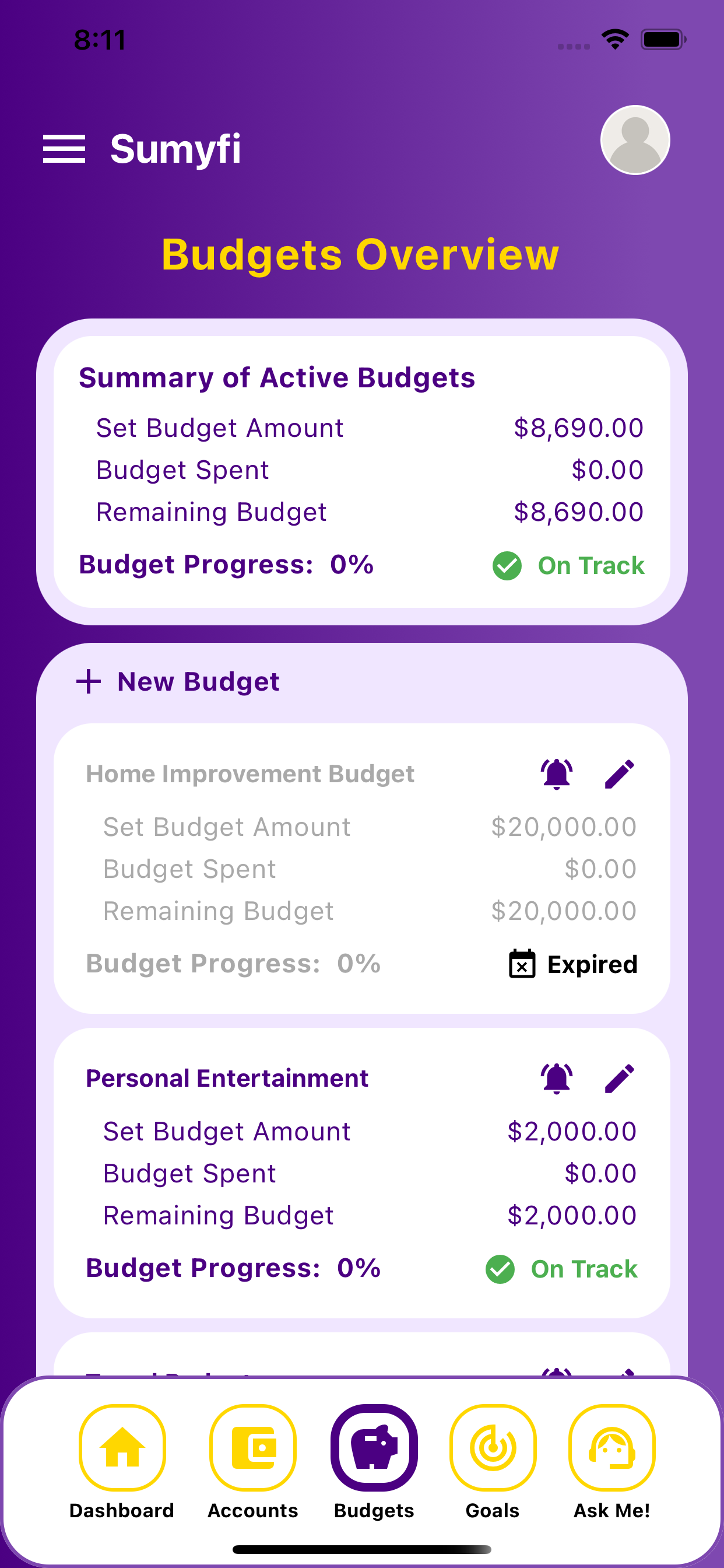 Sumyfi budgeting screenshot placeholder