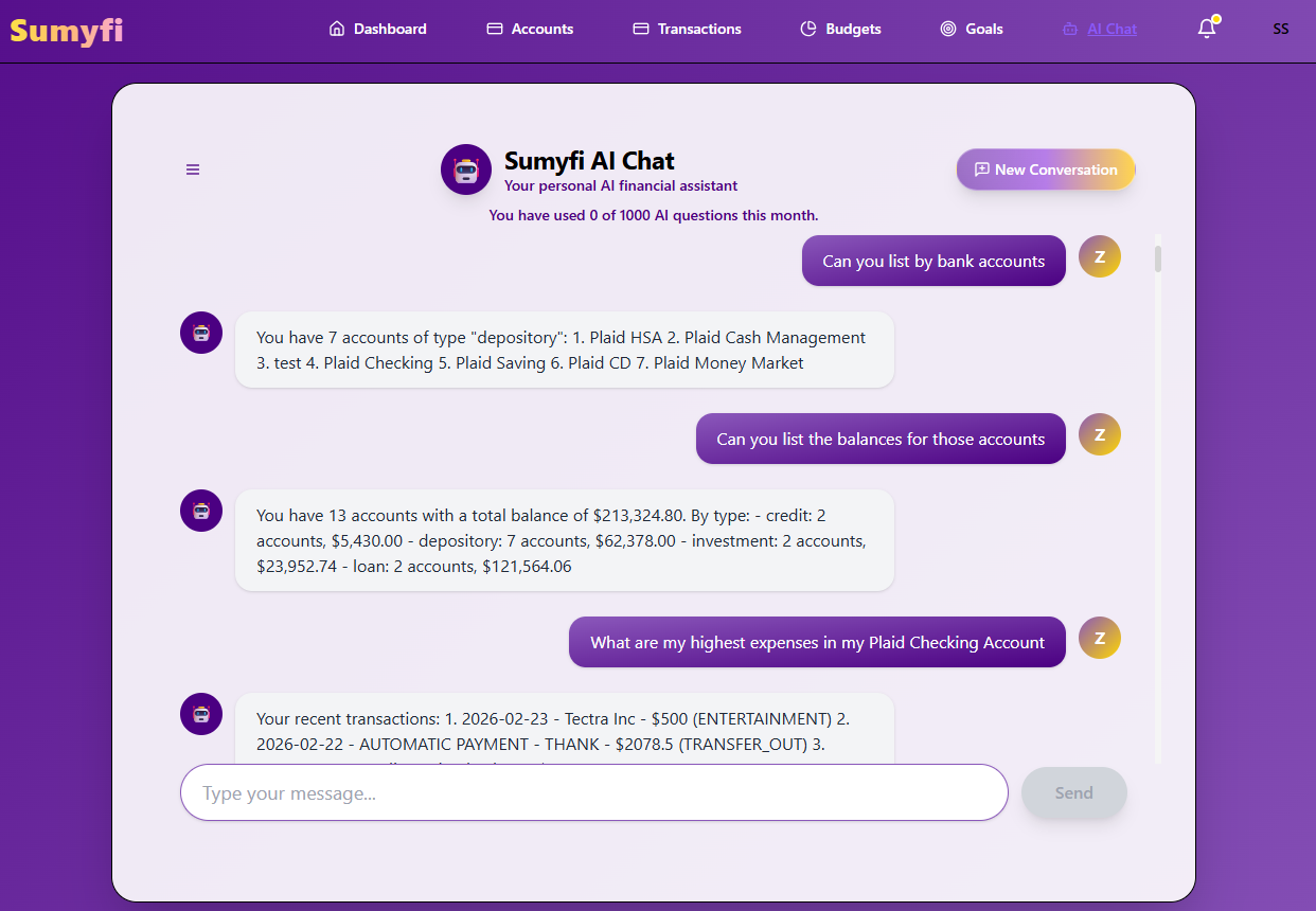 AI chat assistant in Sumyfi