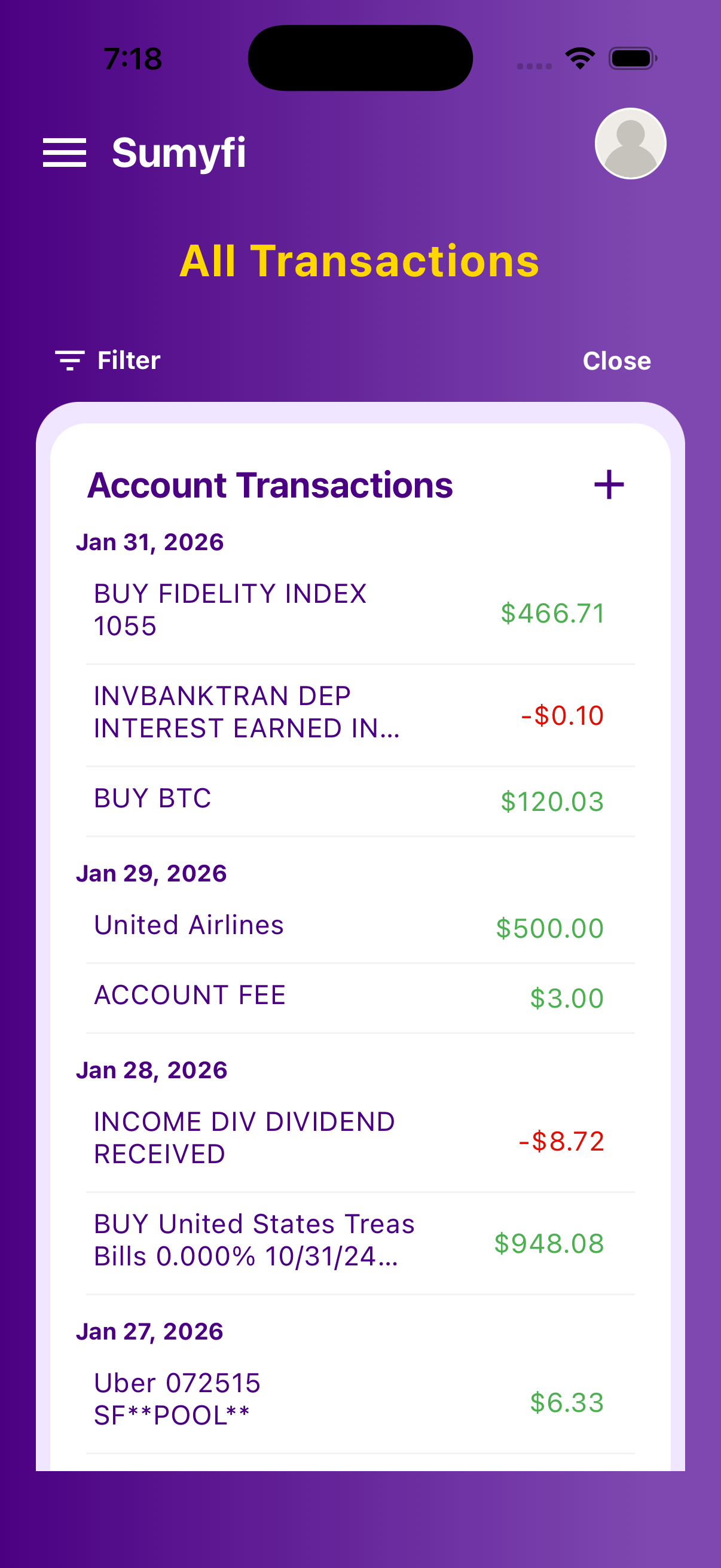Sumyfi App Mockup - budgets and goals